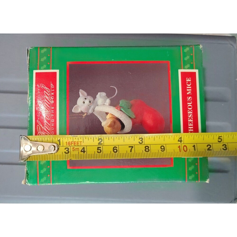 Vintage House of Lloyd Christmas Ornament Mischeeseous Mice 1994 Stocking Mouse - Picture 9 of 10
